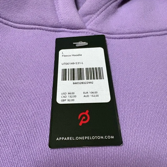 Peloton Purple Fleece Hoodie - Picture 3 of 4